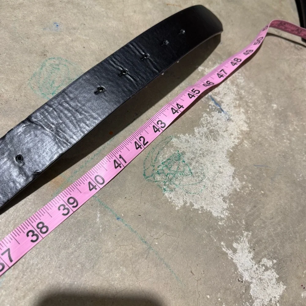 Vtg Black Leather Belt Blank Mens Size‎ XL Classic No Buckle Western Festival